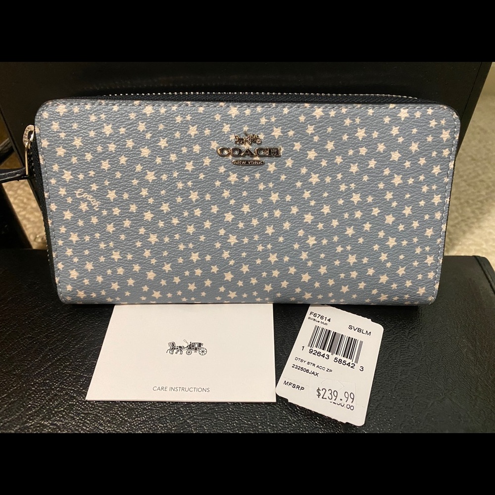 Coach Accordion Zip Wallet with Ditsy Star Print
